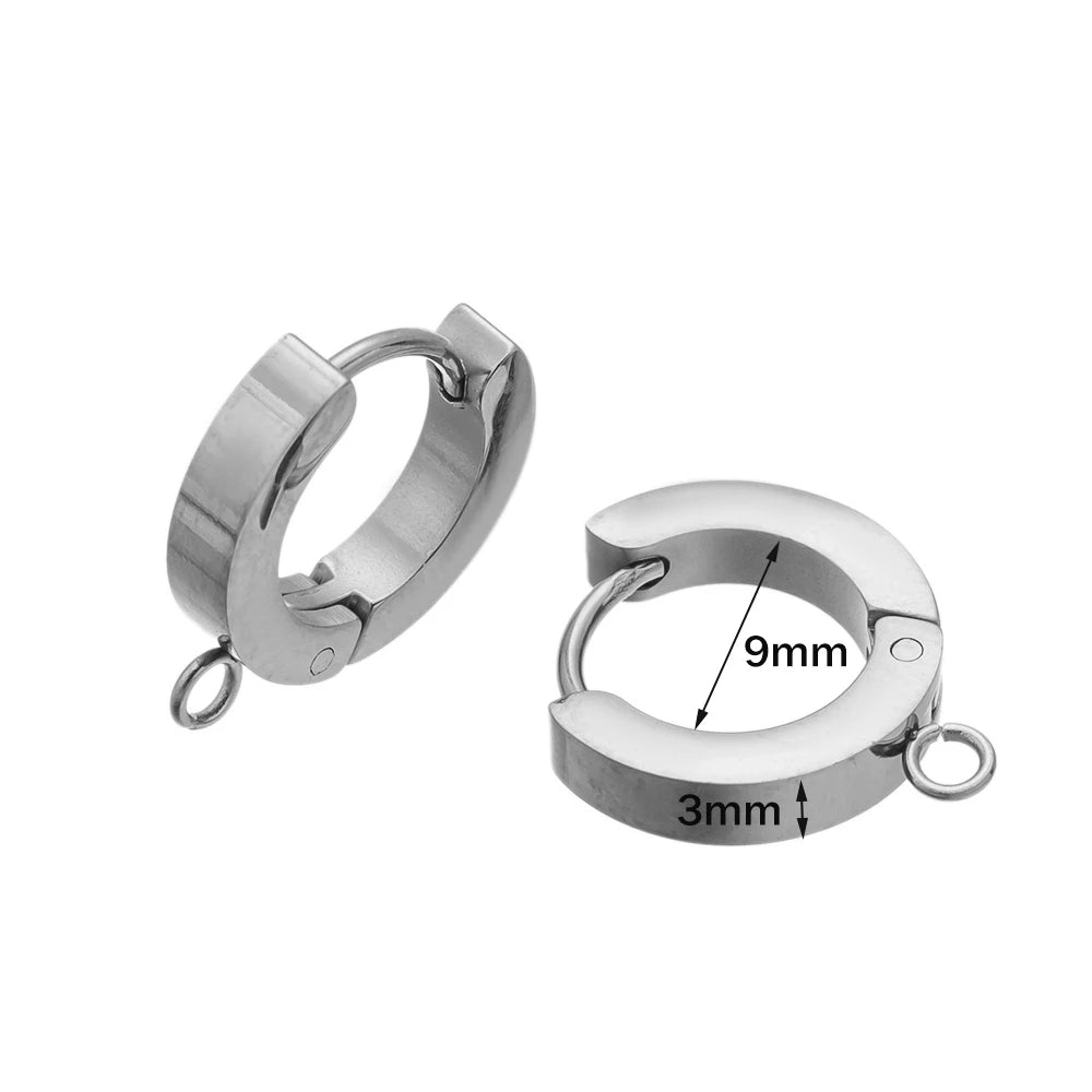 10er Set Edelstahl-Ohrringhaken mit Schlaufe für DIY-Schmuck