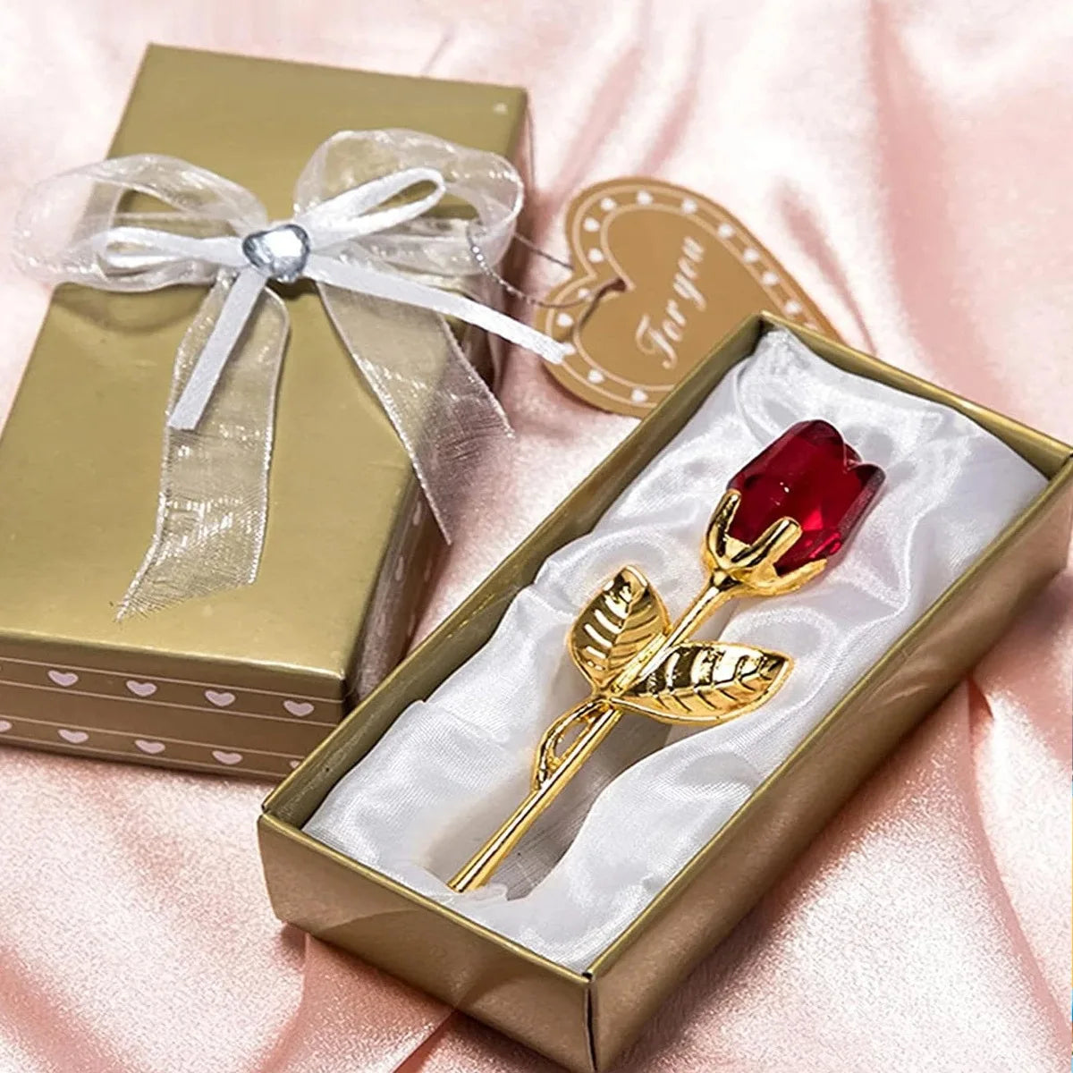 Zeitlose Eleganz: Mini Kristall Glasrose 9cm – Perfektes Geschenk & Deko
