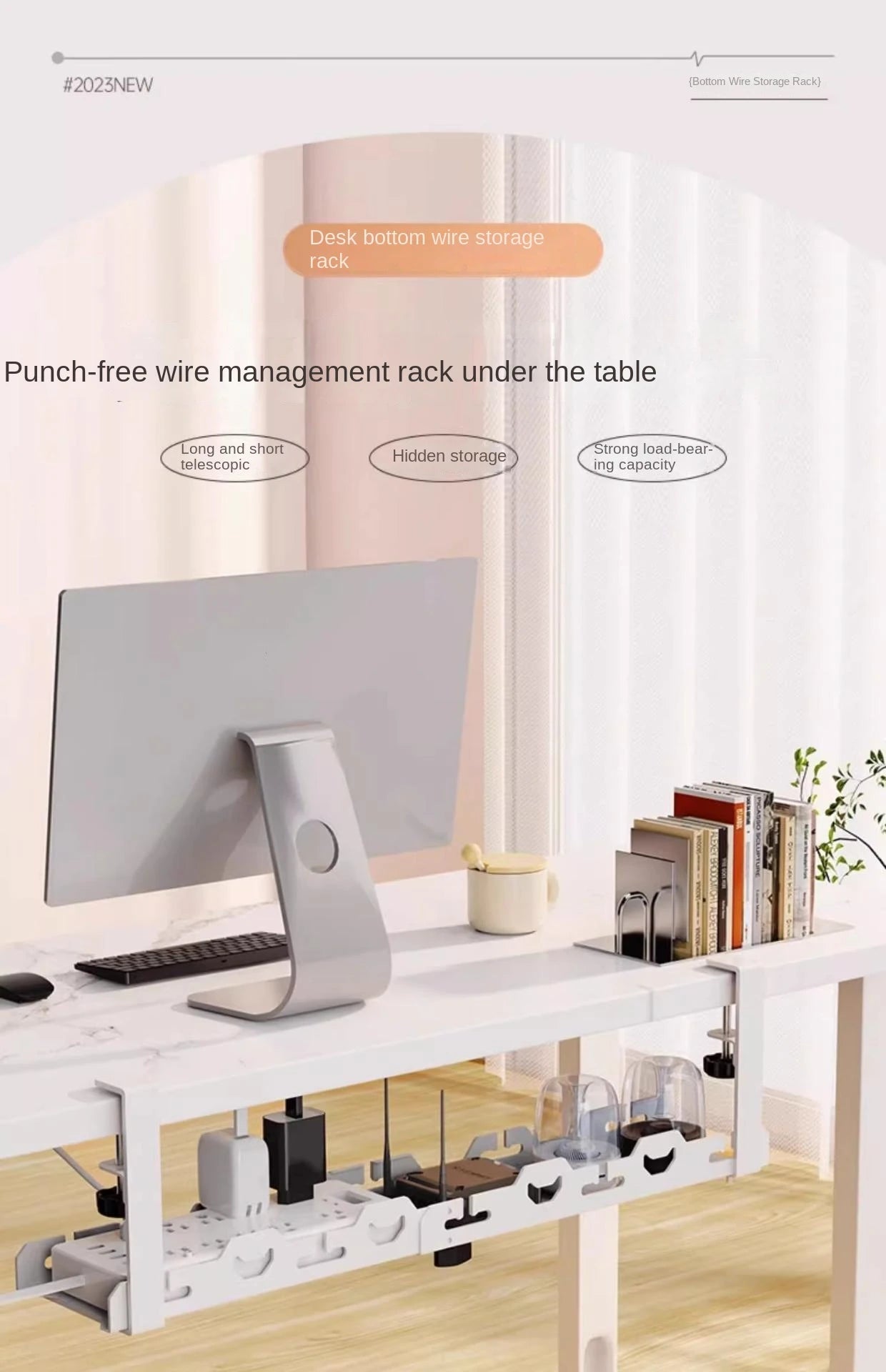 Teleskop-Aufbewahrungsregal für effizientes Kabelmanagement-Yabubest - Home & More