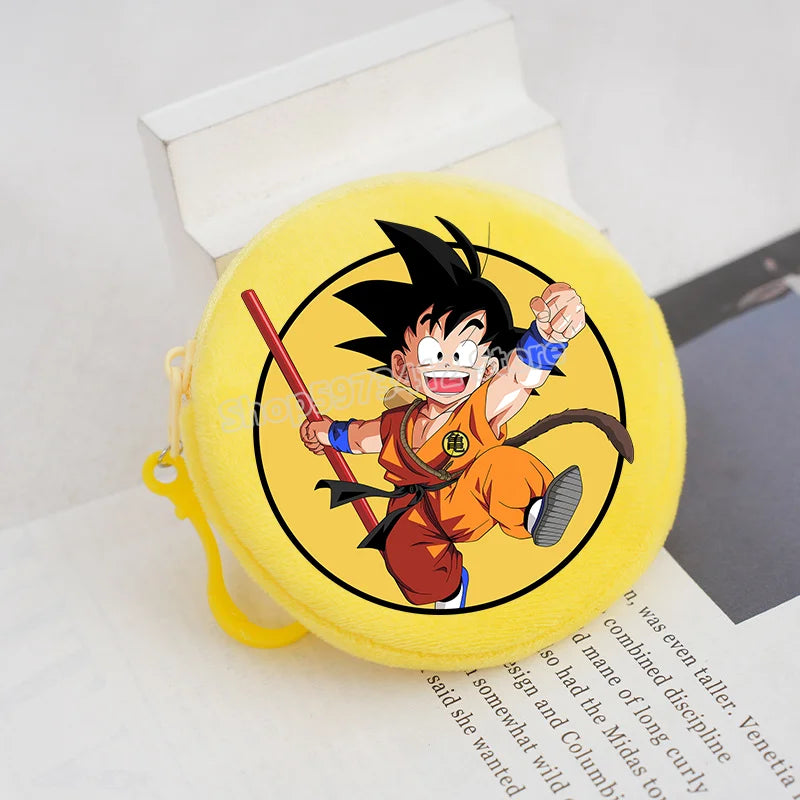 Plüsch Mini Geldbörse mit Reißverschluss rund Cartoon Schlüsselanhänger