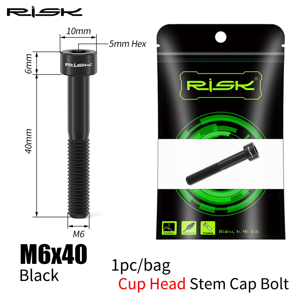 Fahrrad Titan Bolzen Schrauben M6x30-50 für Headset Vorbau Bremssattel