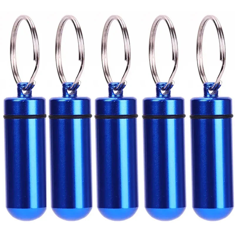 Mini Aluminium Pillenbox Schlüsselanhänger tragbar für Outdoor Reise