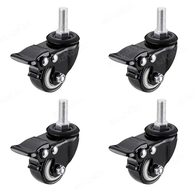 4er Möbelrollen Set 1.5/2 Zoll M8/M10 Gewinde – Mit/Ohne Bremse Heavy Duty