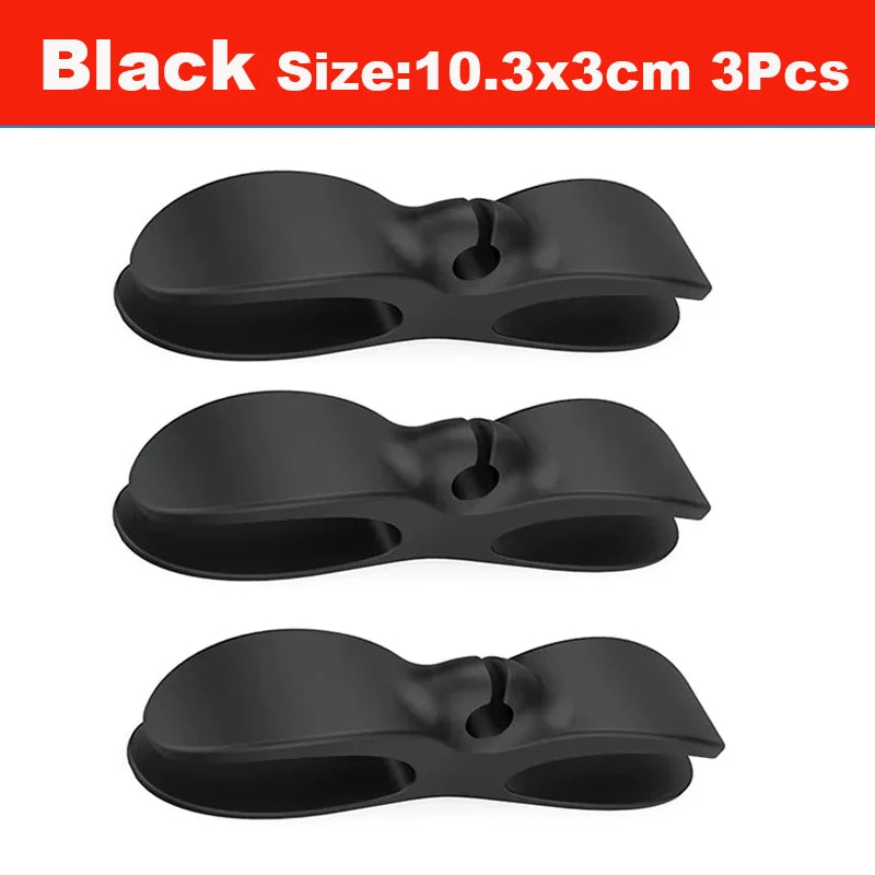 Ordnung schaffen: Silikon Kabelhalter 10x2,8 cm, 1–3 Stück, Schwarz Weiß Grau