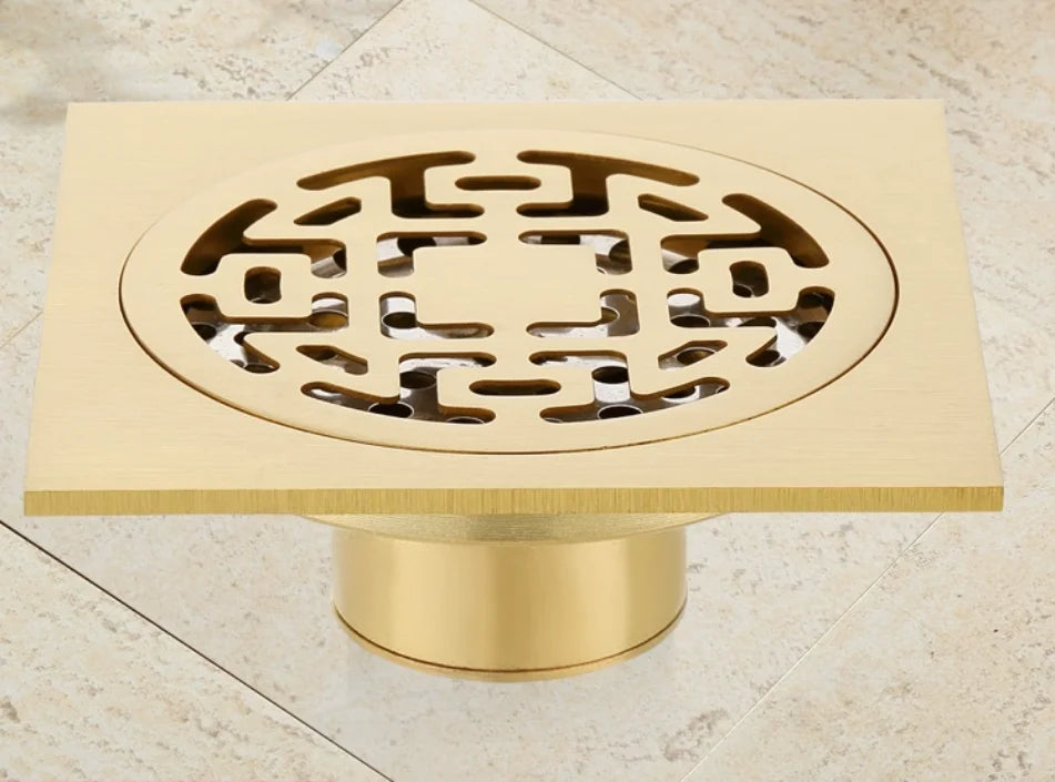 Gold Messing Bodenablauf Quadrat Dusch Boden Abfluss Sieb Abdeckung