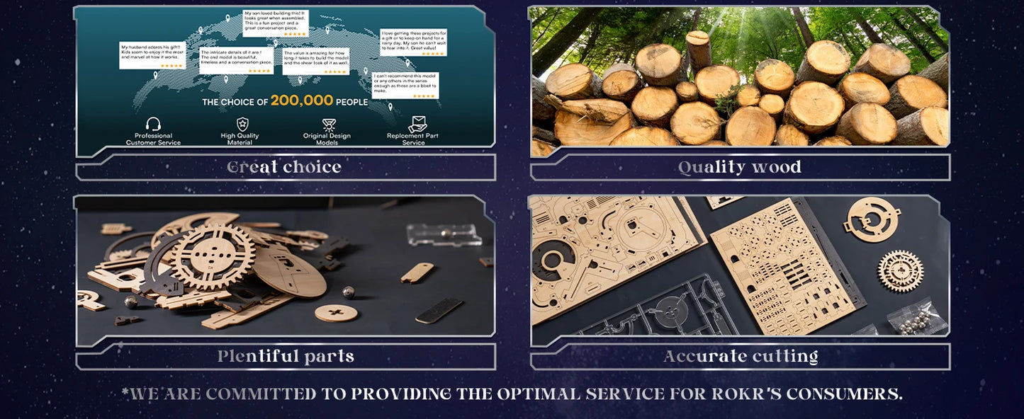 Elektrischer Marmor Lauf 3D Puzzle aus Holz mit Lichtfunktion-Yabubestshop