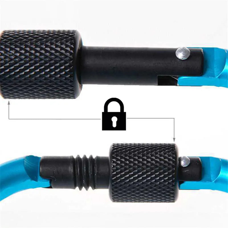 5er Set Aluminium Karabinerhaken für Camping Angeln und Schlüssel