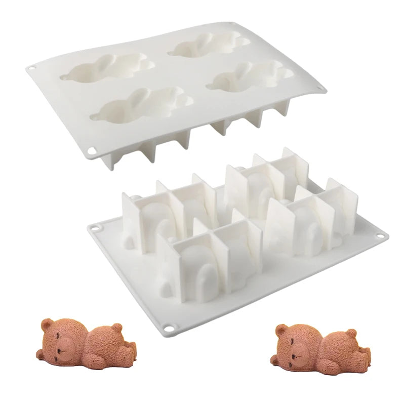 Silikon Kuchenform Schlafender Bär Mousse Gelee Backform für Dessert