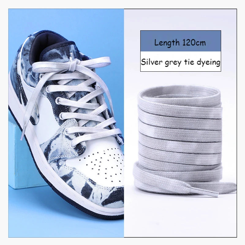 Tie Dye Schnürsenkel Flach Farbverlauf für Sportschuhe 120 140 160cm