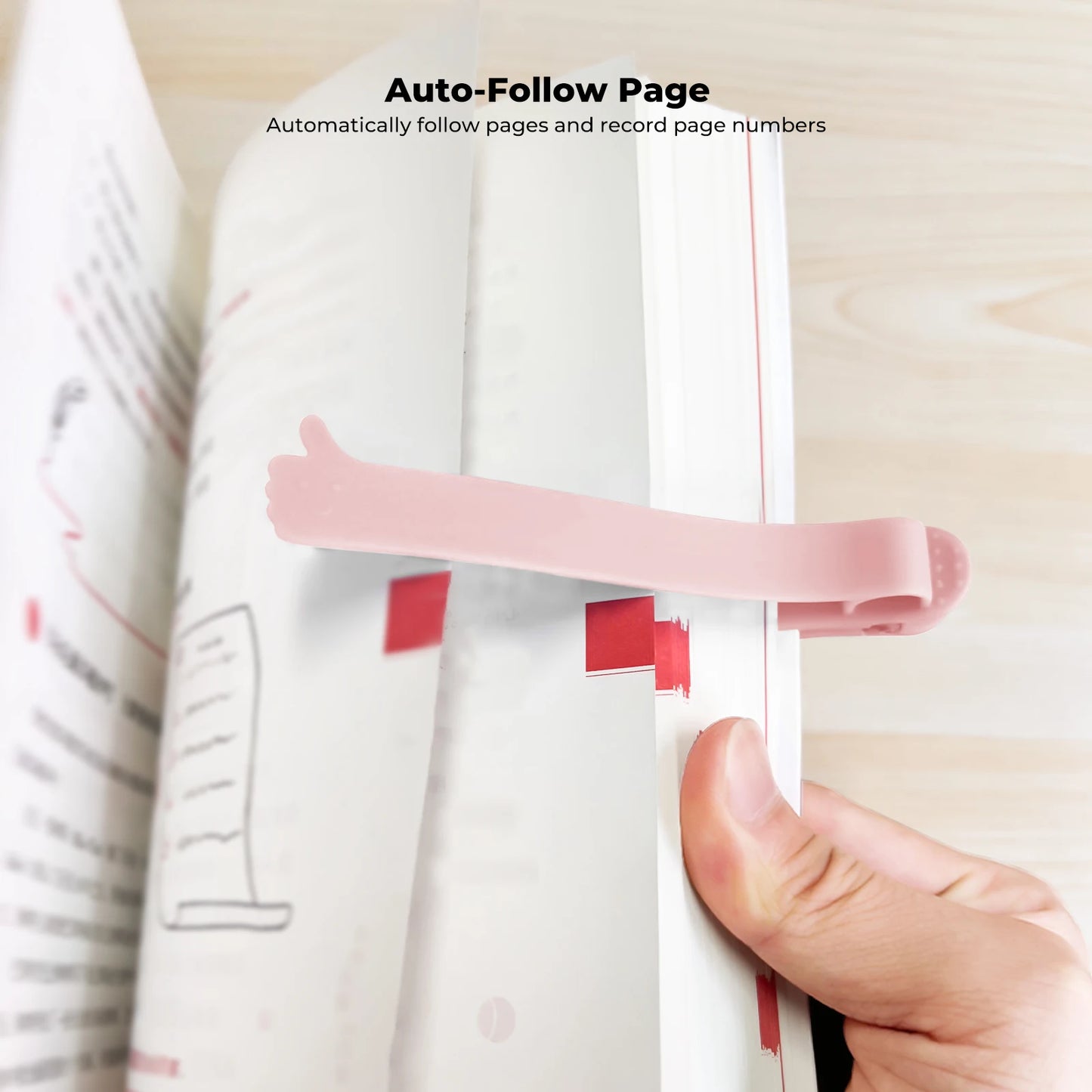 Flexibler Silikon Lesezeichenhalter mit Stiftschlitz für Bücher