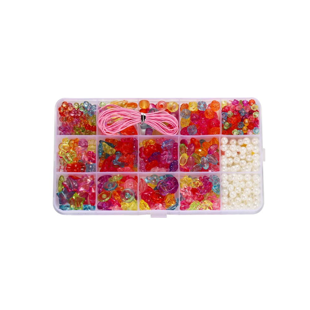 Buntes Acryl Perlen Set für DIY Freundschaft Armband Halskette Schmuck