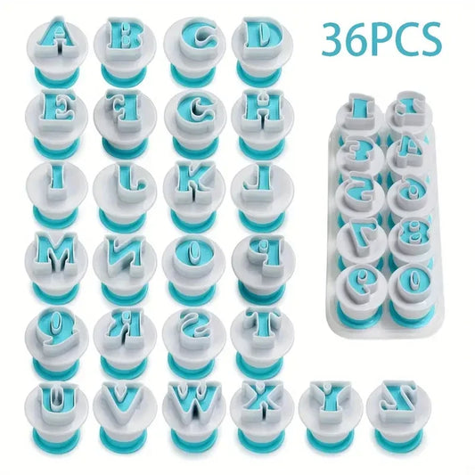 Ausstechformen Set Alphabet Zahlen für Kuchendeko Cupcake Fondant Backen