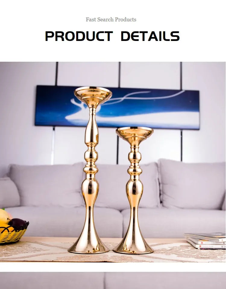 Goldener Metall Kerzenhalter für Weihnachtsdeko Hochzeit und Feierlichkeiten-Yabubest - Home & More