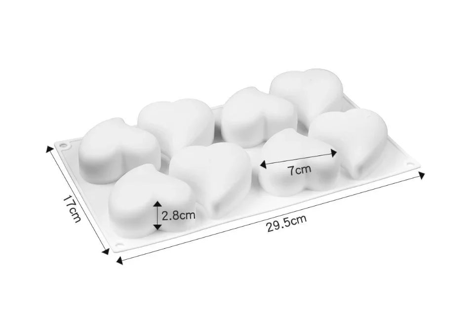 3D Silikonform Herz Diamant für Kuchen Dessert Seife und Kerzen