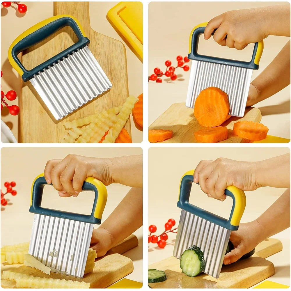 Edelstahl Kartoffel Slicer mit Wellenmesser für kreative Küche