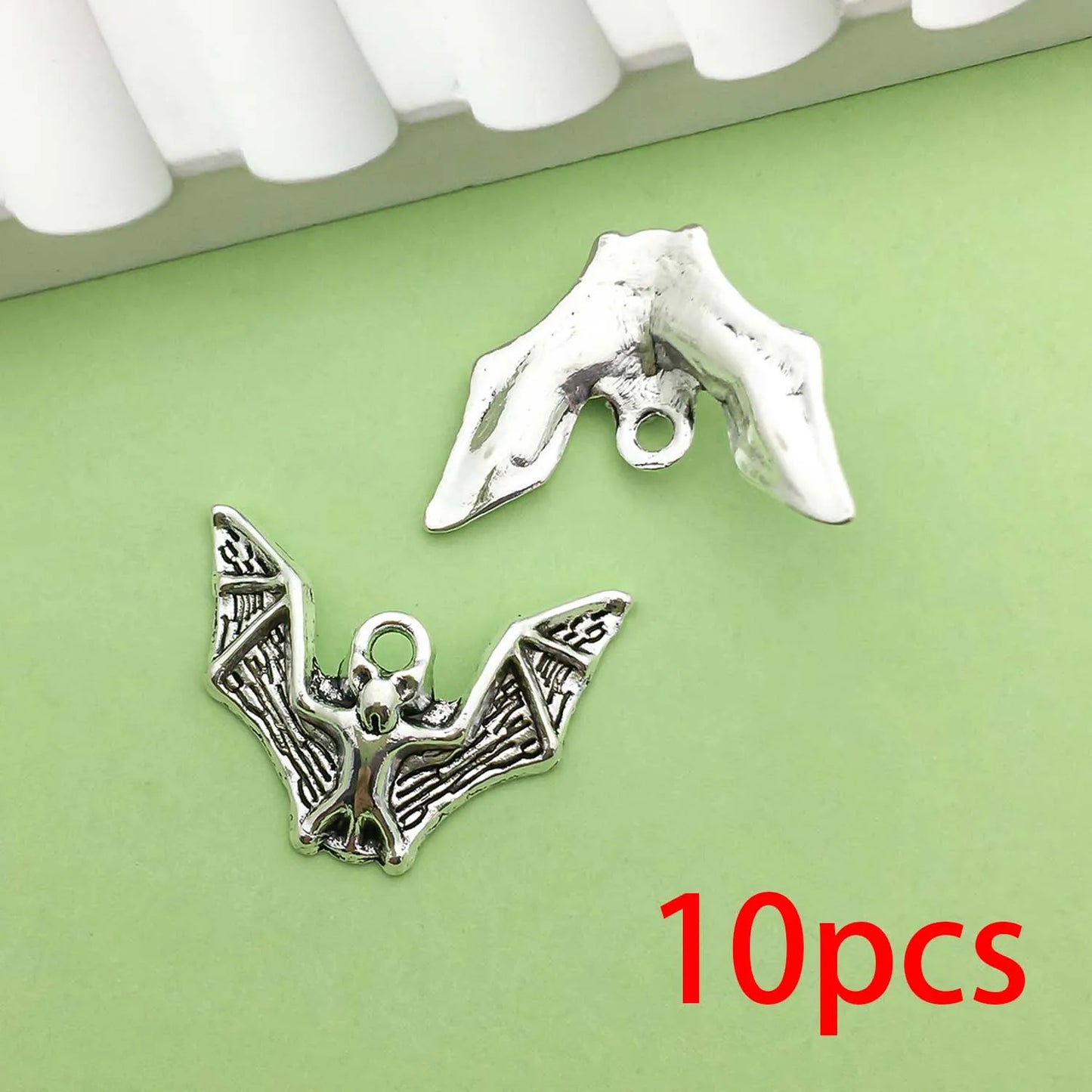 10 12er Set Gothic Fledermaus Charms aus Metall für DIY Schmuck