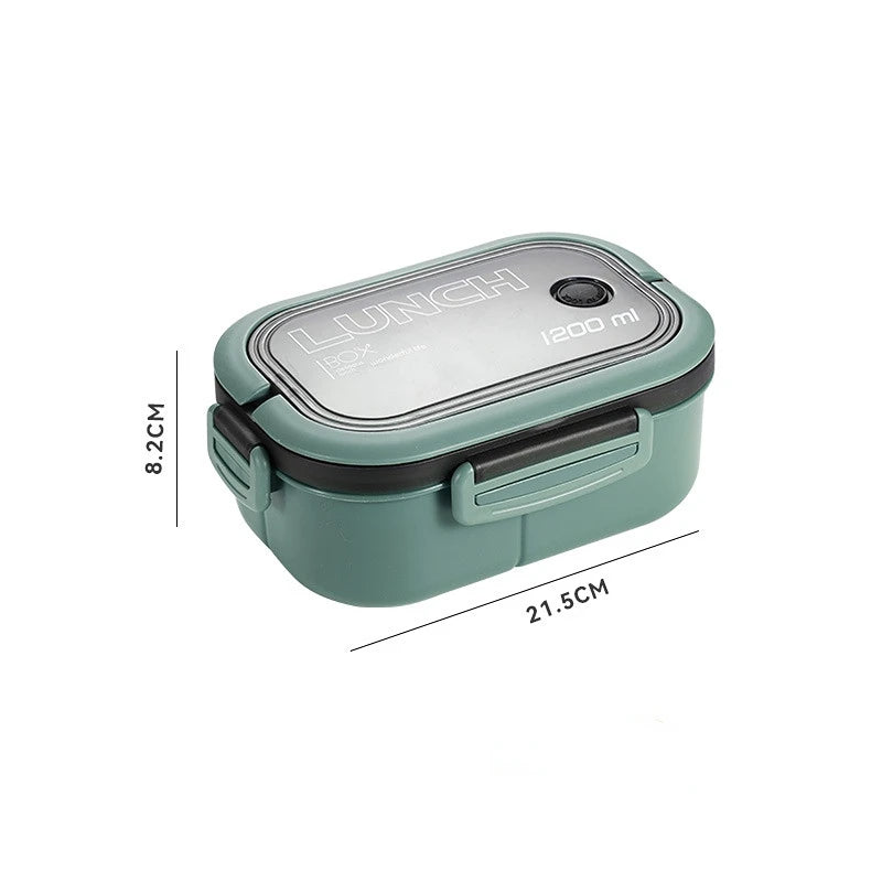 1200ml 2-lagige Bento-Brotdose mit Besteck, auslaufsicher und tragbar