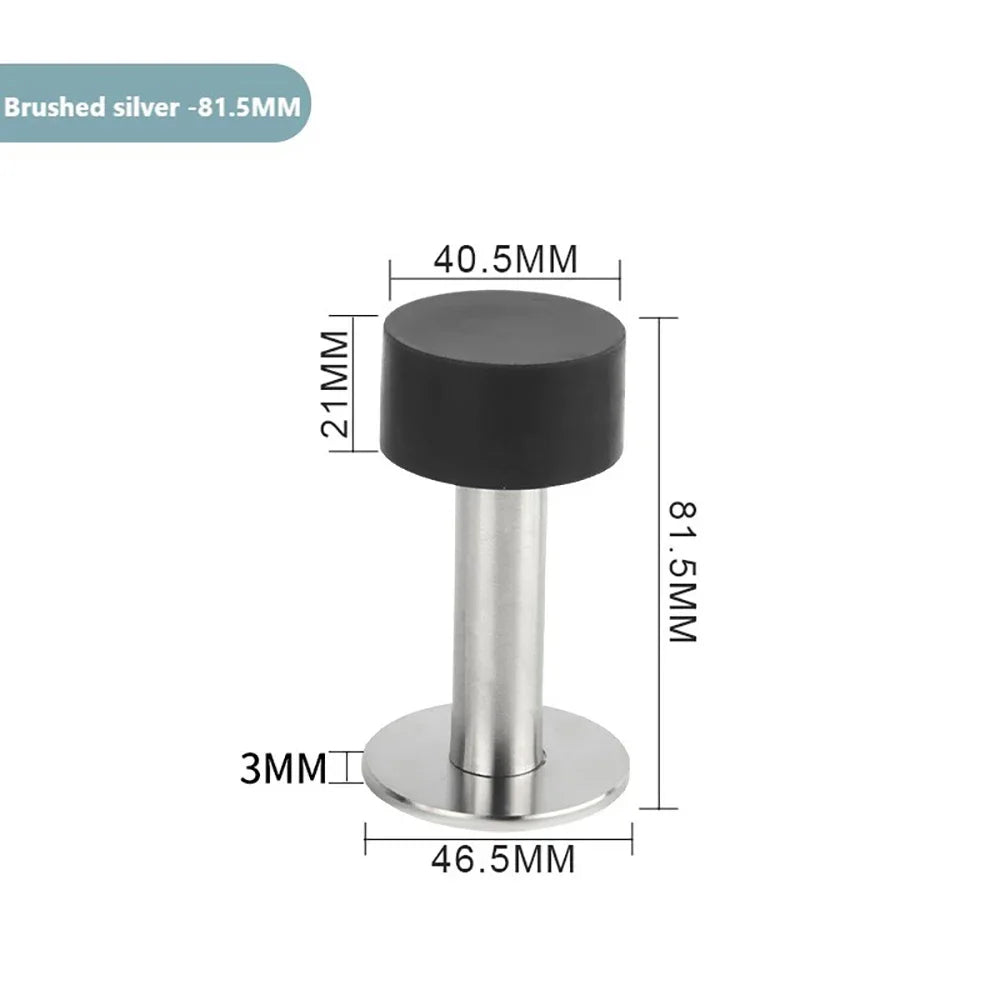 Nagelfreier Edelstahl Gummi Türstopper zur Boden- Wandmontage - Varianten