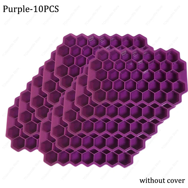 Premium Silikon Eiswürfelformen mit Deckel – Sechseckig, Wiederverwendbar