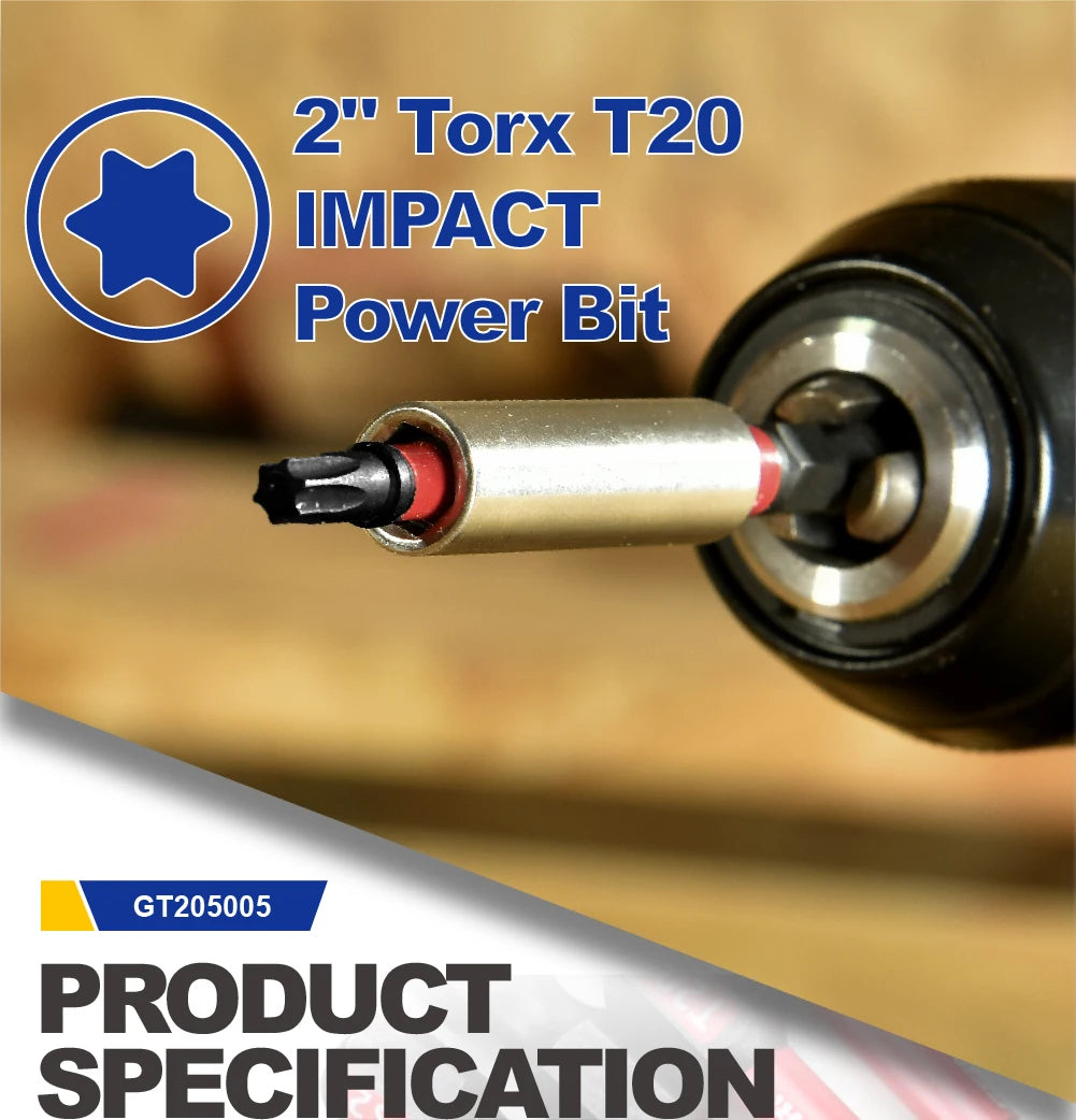 Schlagfestes Magnet Torx Bit Set T20 aus S2-Stahl für Präzision