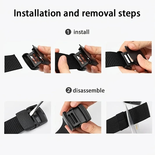Metallfreier Unisex Leinwand Gürtel robust - flexibel mit leichter Kunststoff-Schnalle