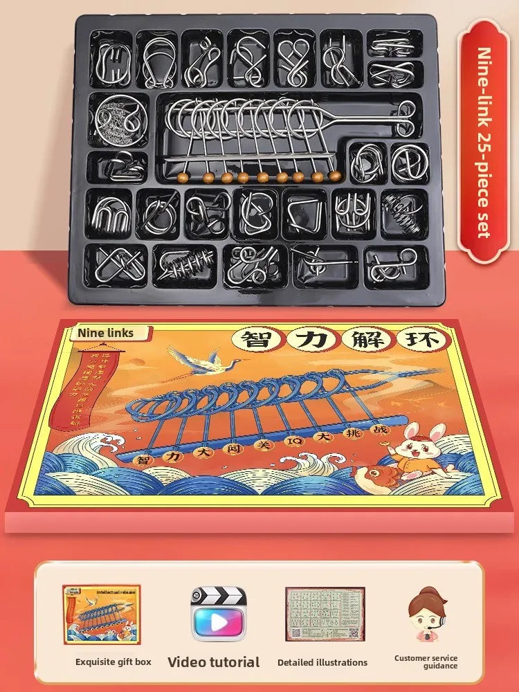 Komplettes Lernspielzeug Set mit 24 Teilen und intelligentem Schloss