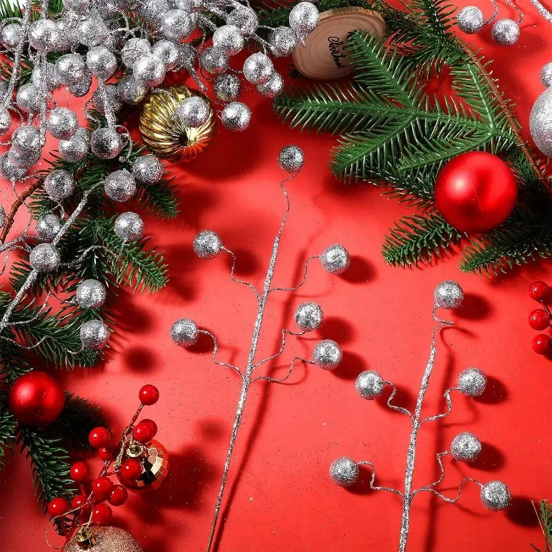 Funkelnde Mini-Kugeln Baumzweige fuer Weihnachtsdeko DIY Festival Party