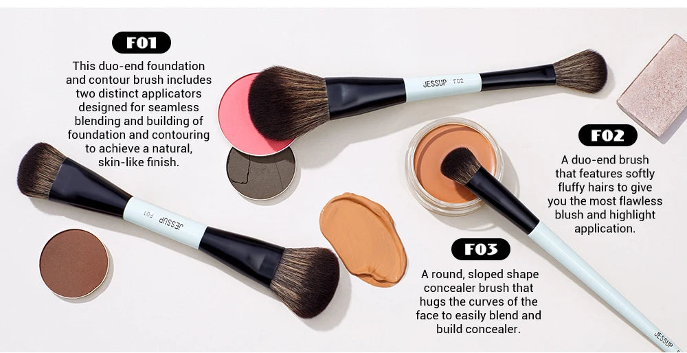 Jessup Make-up-Pinsel-Set für präzises Schminken-Yabubest - Home & More