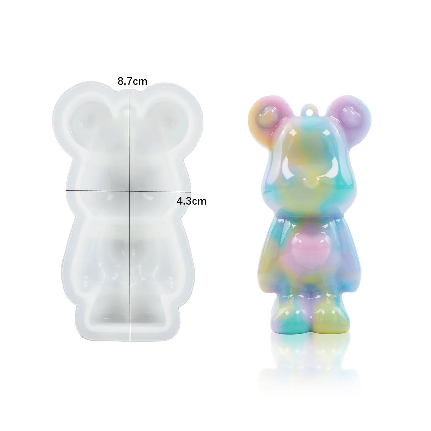 DIY Silikonform 3D Bär Astronaut für Schlüsselanhänger und Anhänger