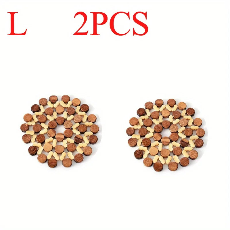 Runde Bambus Untersetzer für Tassen und Pfannen rutschfester Tischschutz