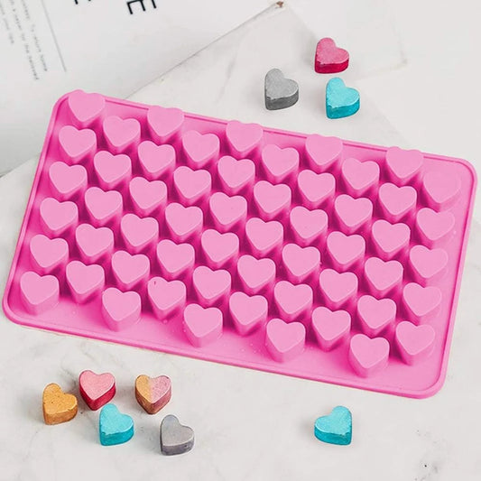 Herzförmige Silikon Schokoladenform 55 Mulden für Eis Süßigkeiten Backen