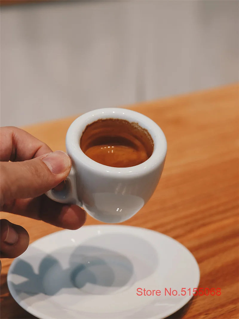 Espressotassen und Untertassen Set aus Keramik 9 mm Dick