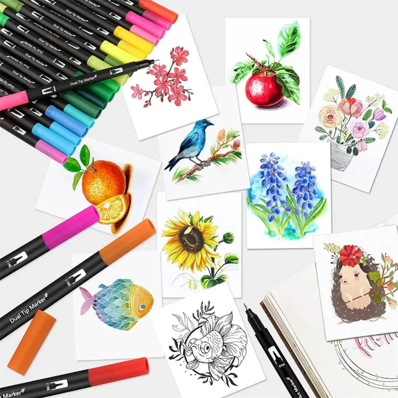 168 Farben Dual Brush Stifte für Aquarell, Manga - Schriftgestaltung