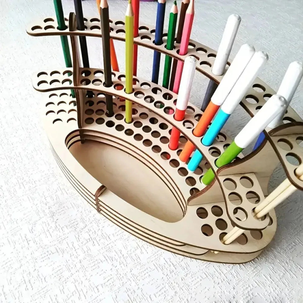 Holzbürstenhalter Künstlerpinsel Organizer Stifthalter Desktop Aufbewahrung