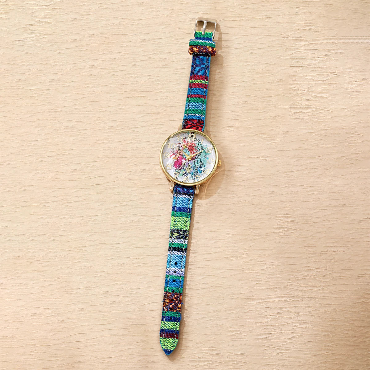 Elegante Damen Quarzuhr mit Lederband und Arabischem Zifferblatt-Yabubestshop