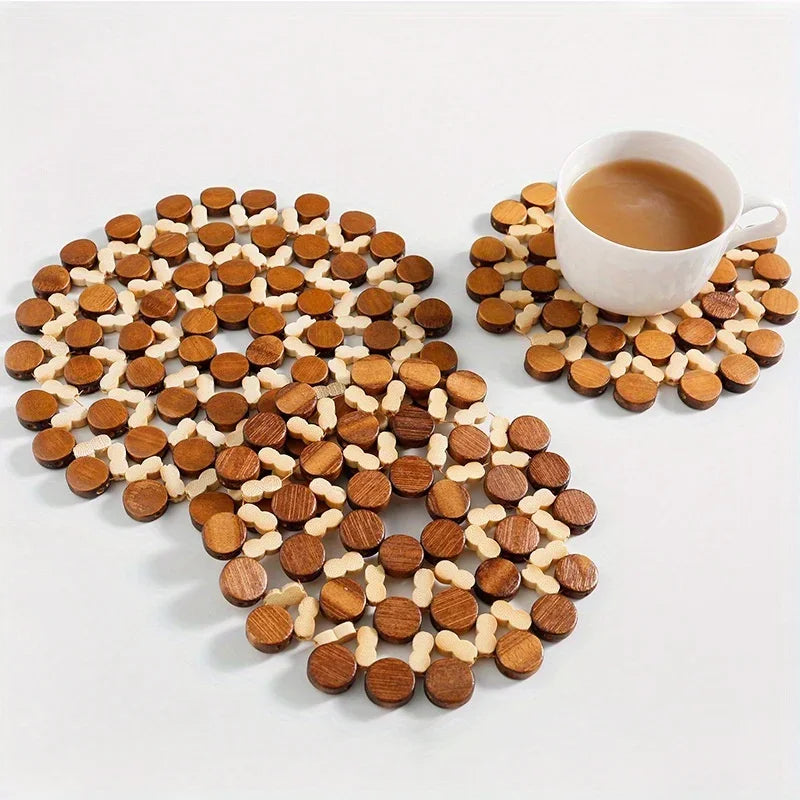 Runde Bambus Untersetzer für Tassen und Pfannen rutschfester Tischschutz