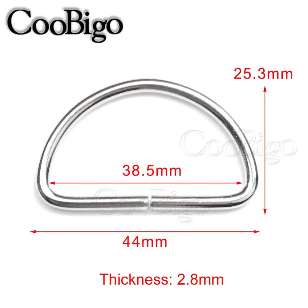 10 Metall D Ring Halbschlaufe Schnallen für Taschen Rucksäcke DIY