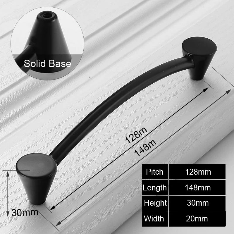 Moderne Schwarze Möbelgriffe Aluminium Schrank Schubladen Knöpfe versch. Lochabstände