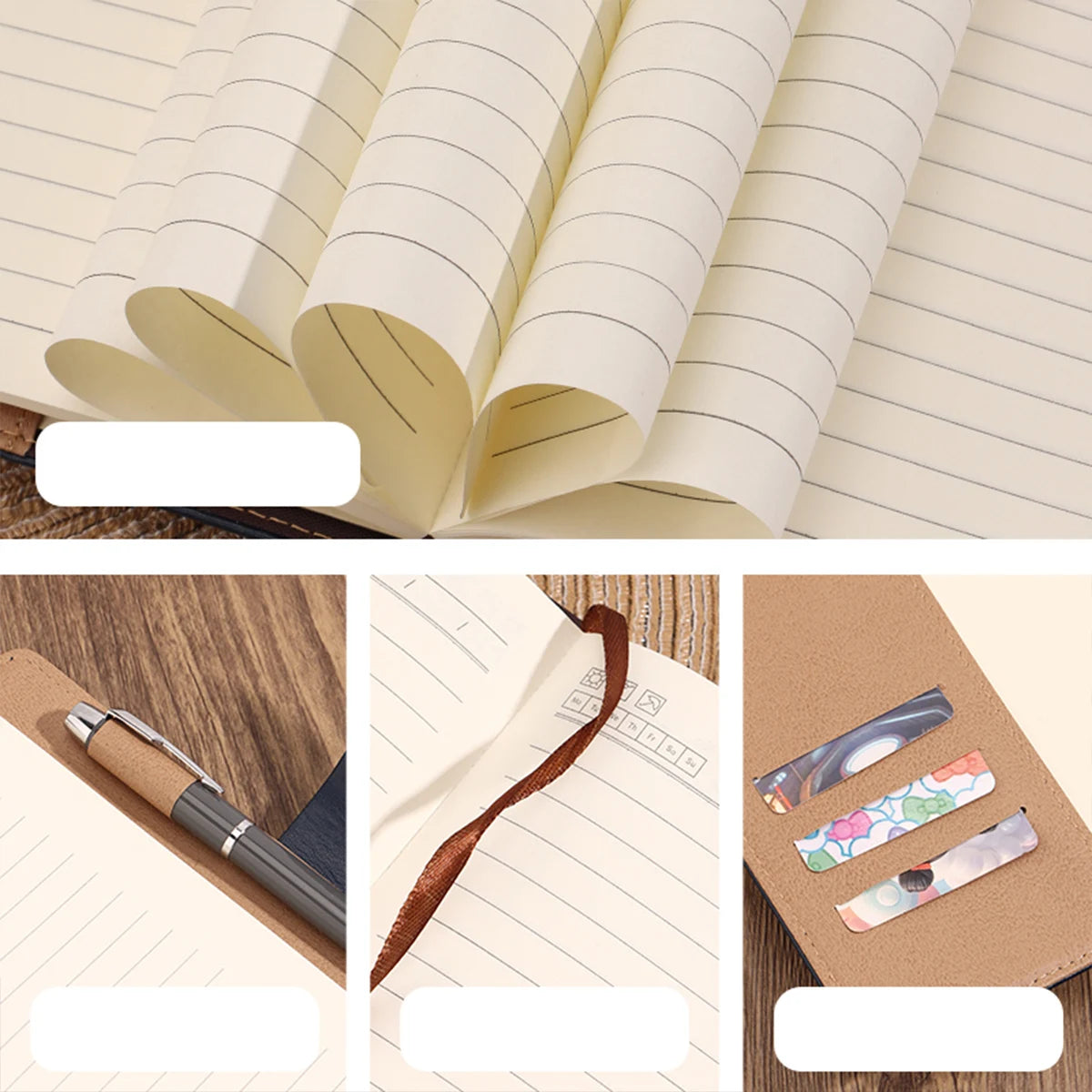 PU-Notizbuch mit Passwortschutz, 200 Seiten, ideal für Büro und Schule