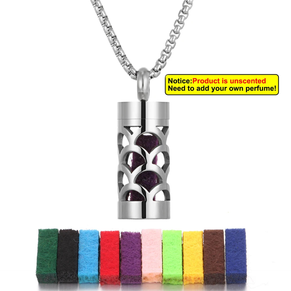 Edelstahl Aromatherapie Anhänger mit Engelsflügel Design