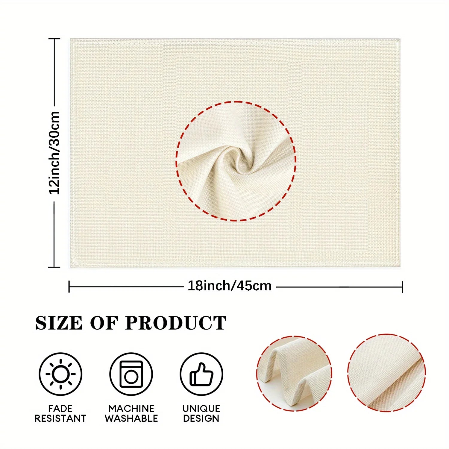 Festliche Weihnachtstischsets, waschbar, 30x45cm, für Küche & Esszimmer