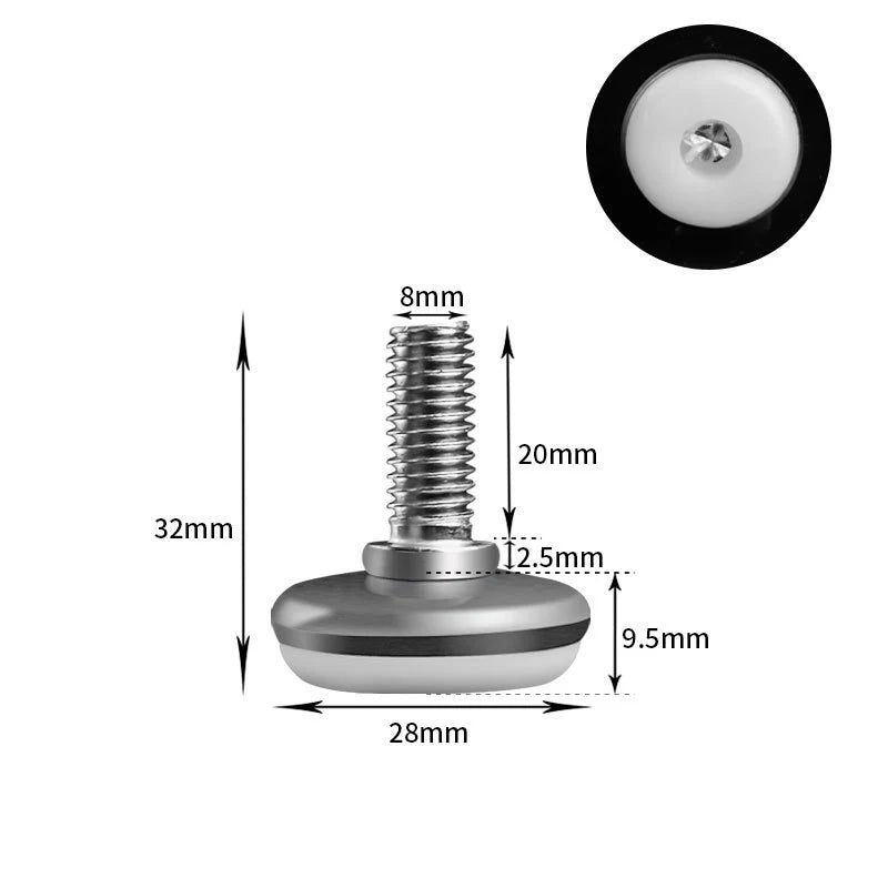 Edelstahl Möbelfüße verstellbar Nylon Nivellierfüße für Möbel stabil