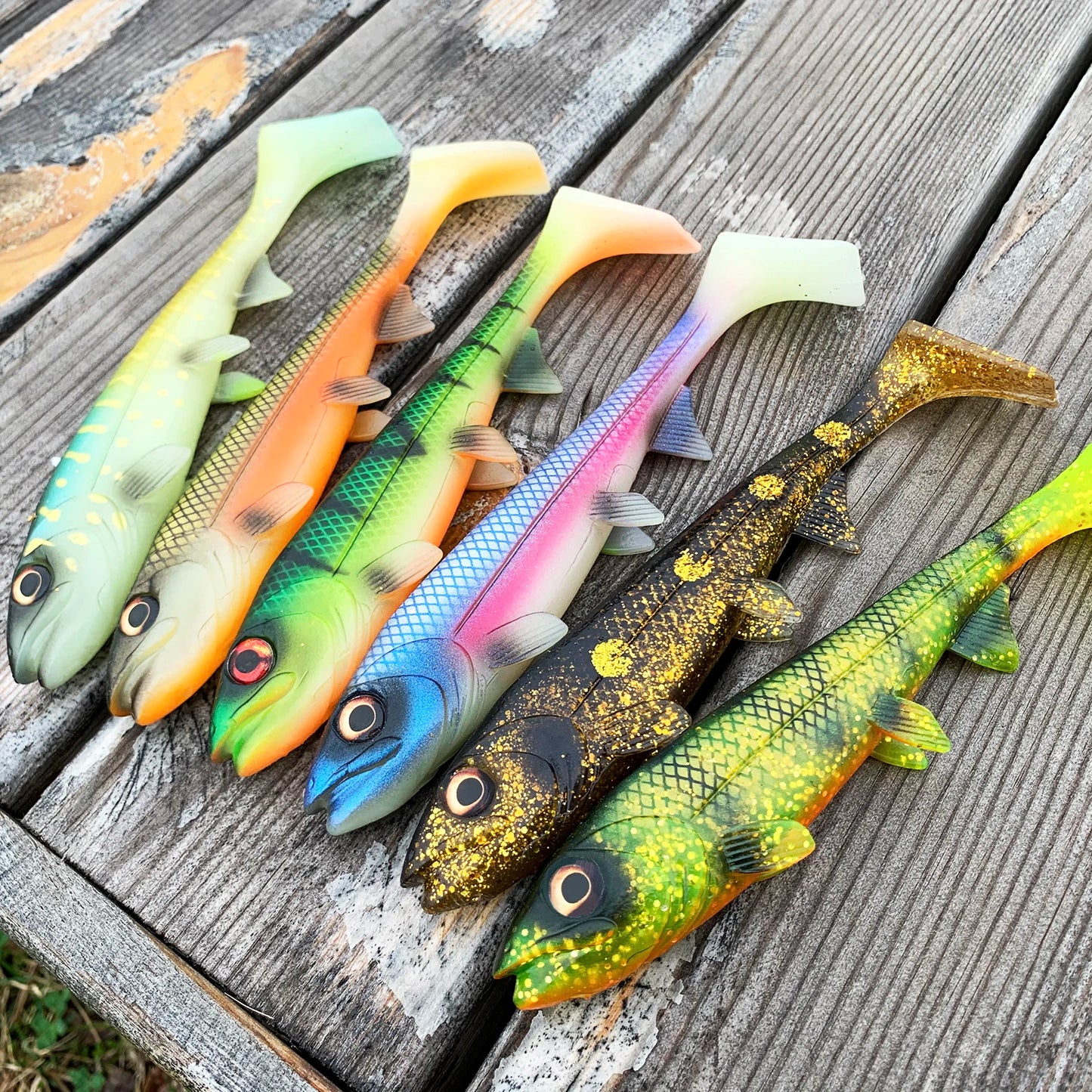 Quadratischer Silikon-Swimbait 14-18 cm für Meeres- und Süßwasserfischen