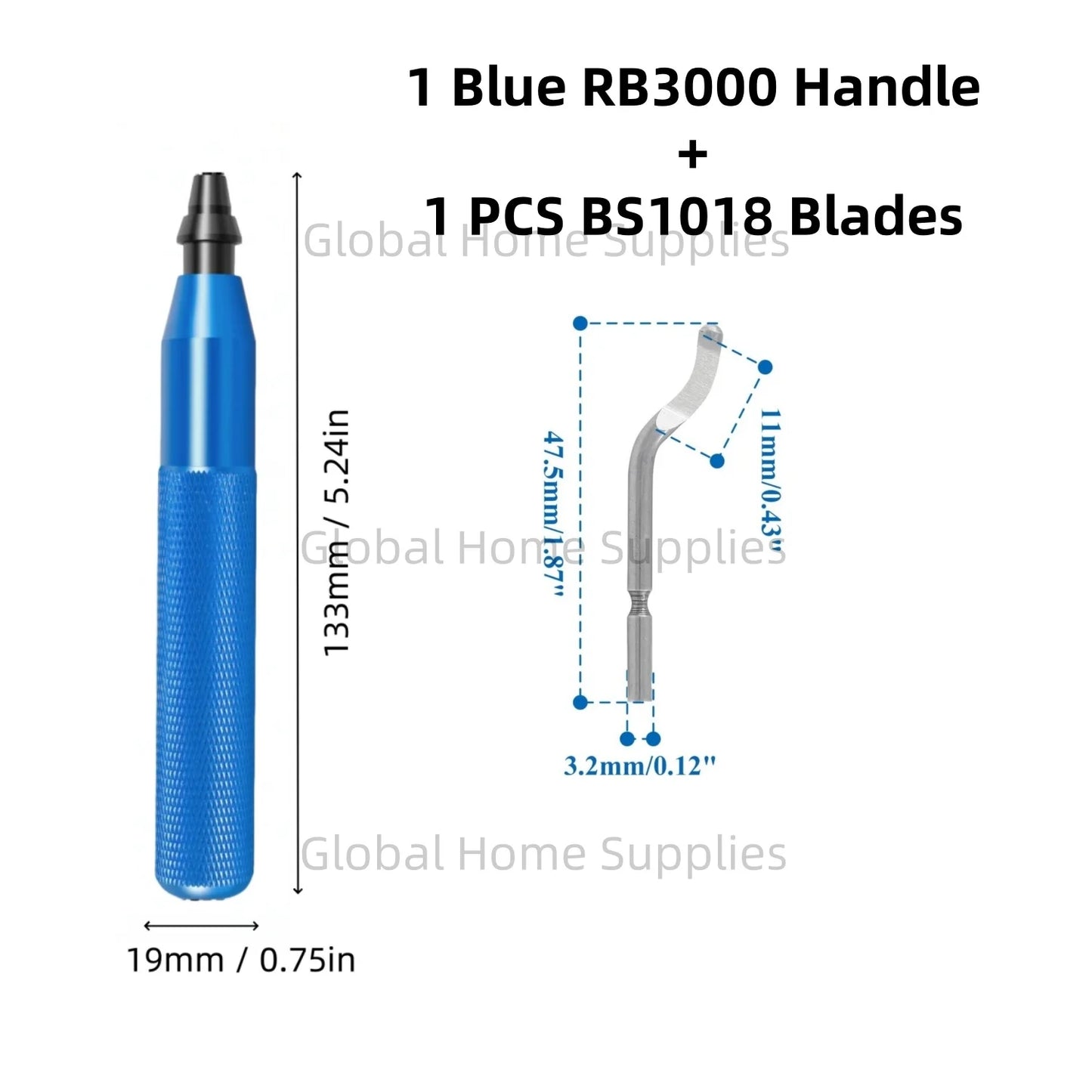 Entgratungswerkzeug RB3000 mit 1 oder 11 Schnellarbeitsstahl-Schwenkklingen