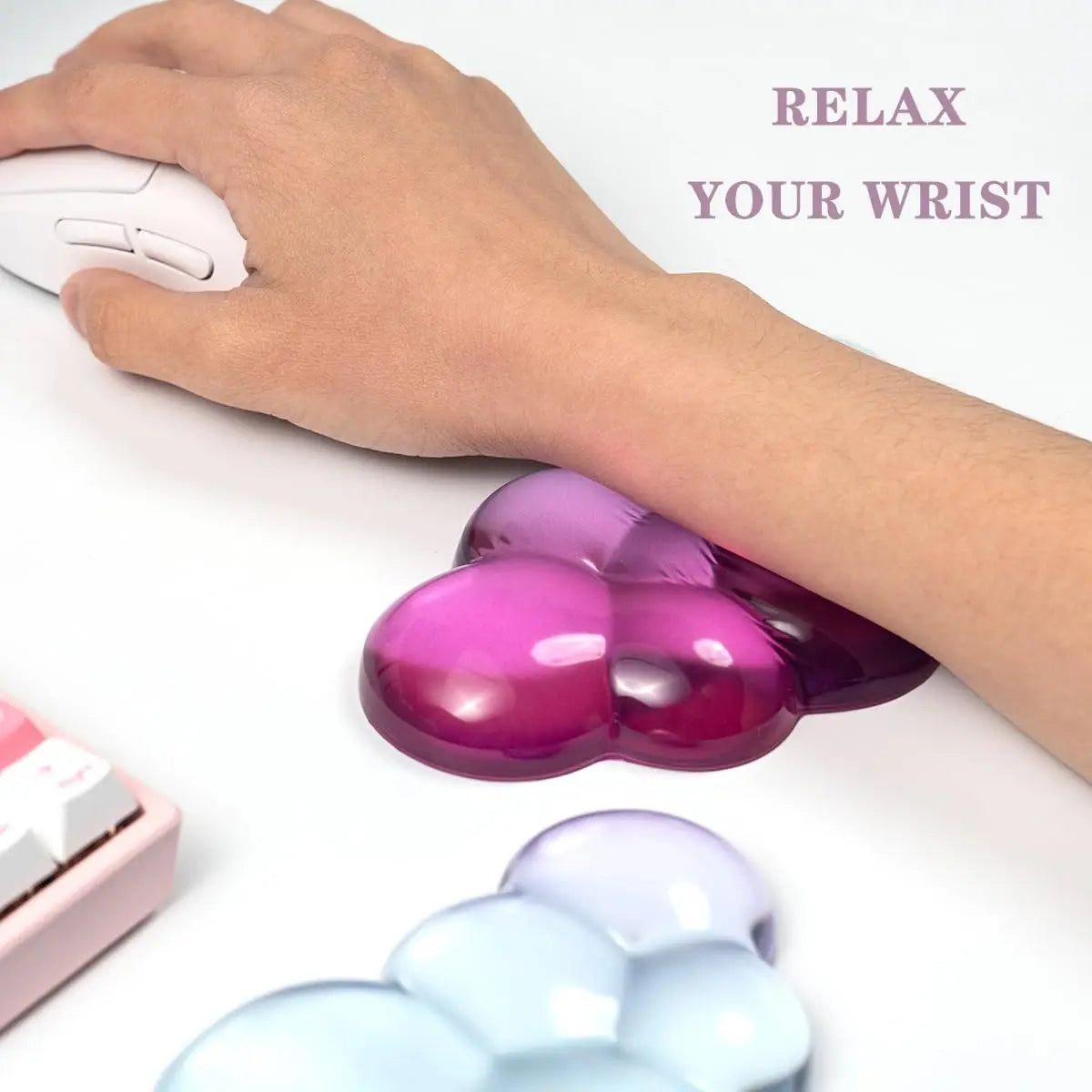 Ergonomisches Cloud Silikongel Tastatur - Maus Handgelenkauflage Set