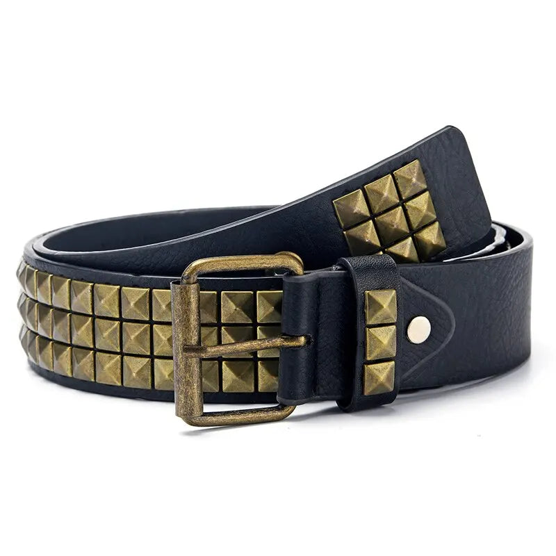 Y2K Punk Gürtel mit Quadratischen Nieten - Perlen Unisex Jeans Accessoire