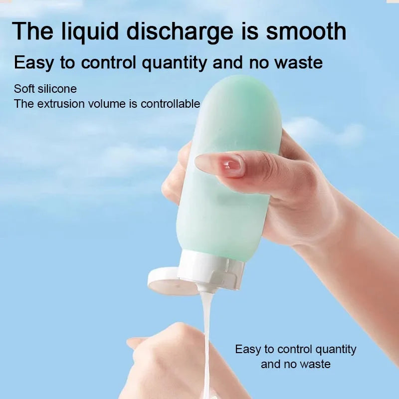 60ml Silikon Reise Flaschen Set Nachfüllbare Flugzeug Shampoo Flaschen