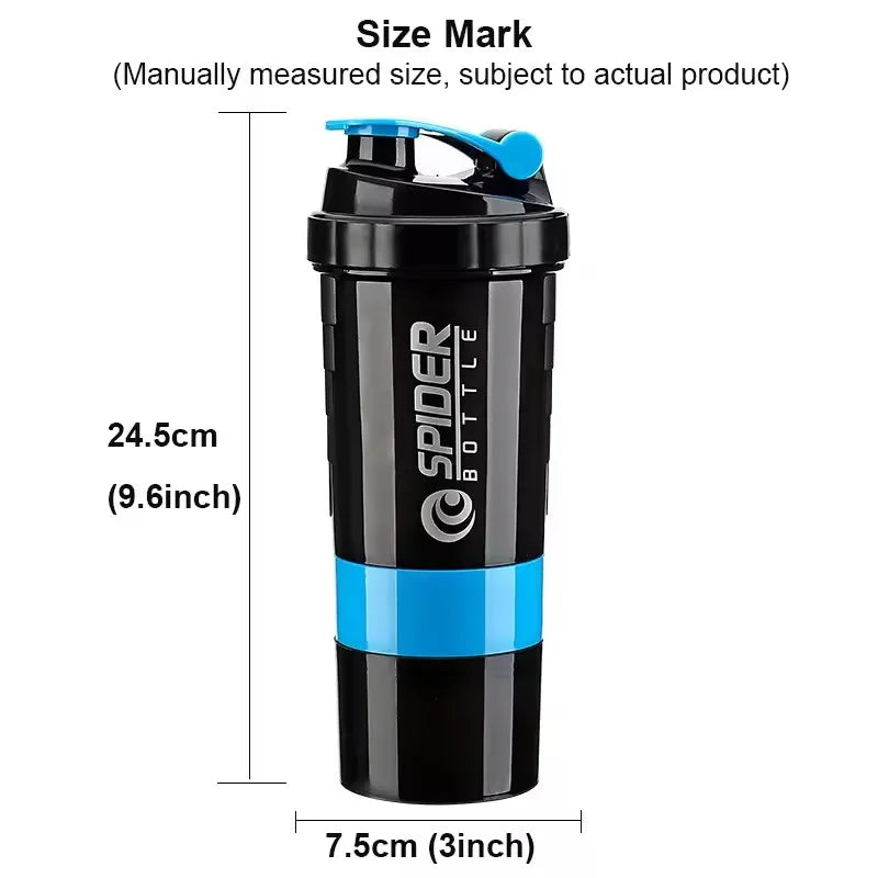 3-lagiger Shake-Becher für Proteinpulver Fitness Sport Rührfunktion Groß