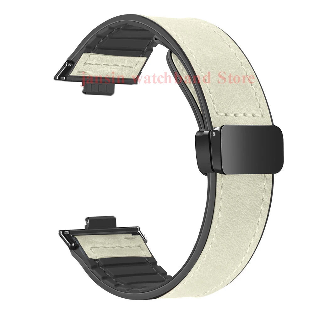 Sport Armband Leder Silikon für Watch Fit Serie Magnetverschluss