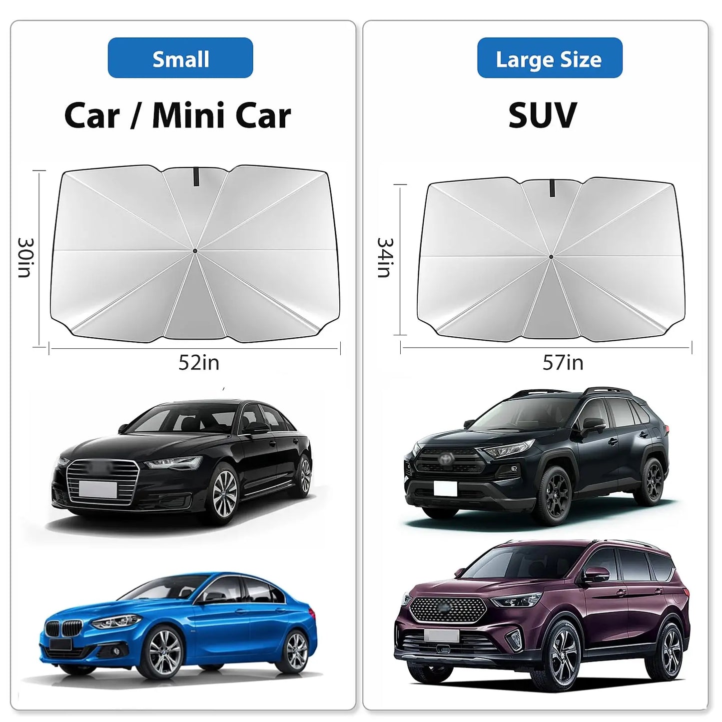 Auto Windschutzscheibe Sonnenschutz Faltbar UV Hitzeschutz PKW SUV